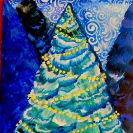 Открытка. Новогодняя ёлка волшебная