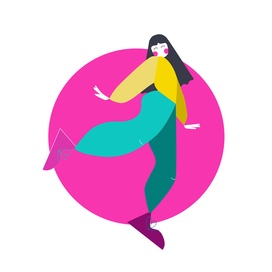 Девушка на розовом фоне