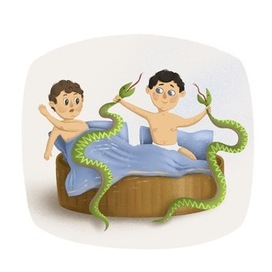 Геракл убивает змей