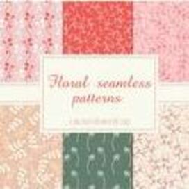 Floral seamless patterns set