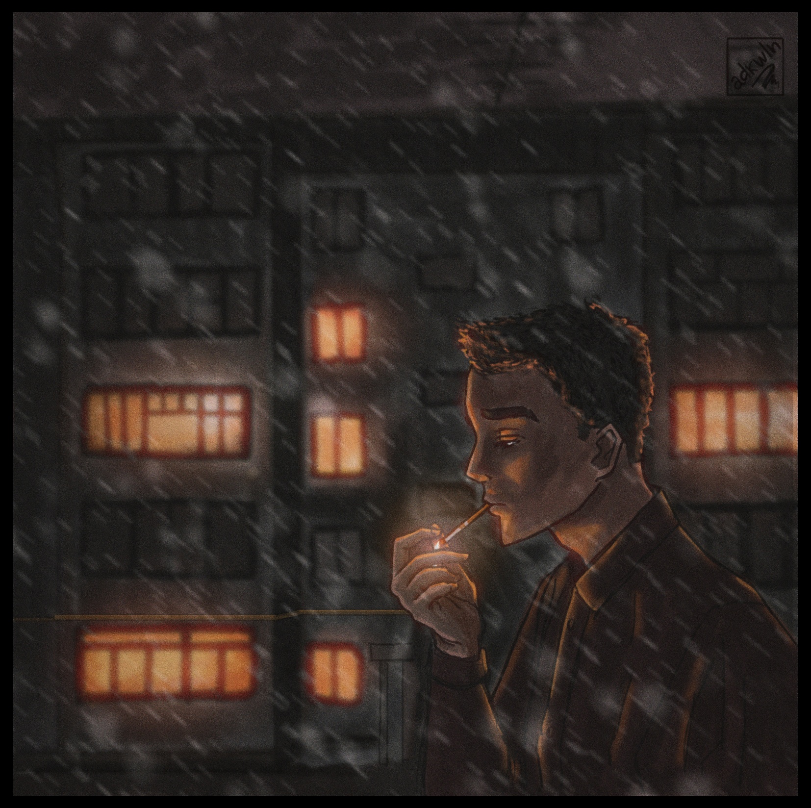 вышел покурить