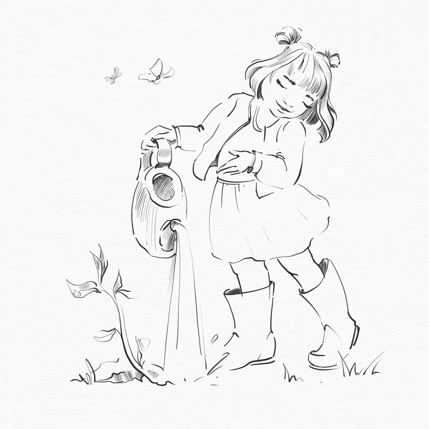 Иллюстрация Огород в стиле 2d, книжная графика, скетчи