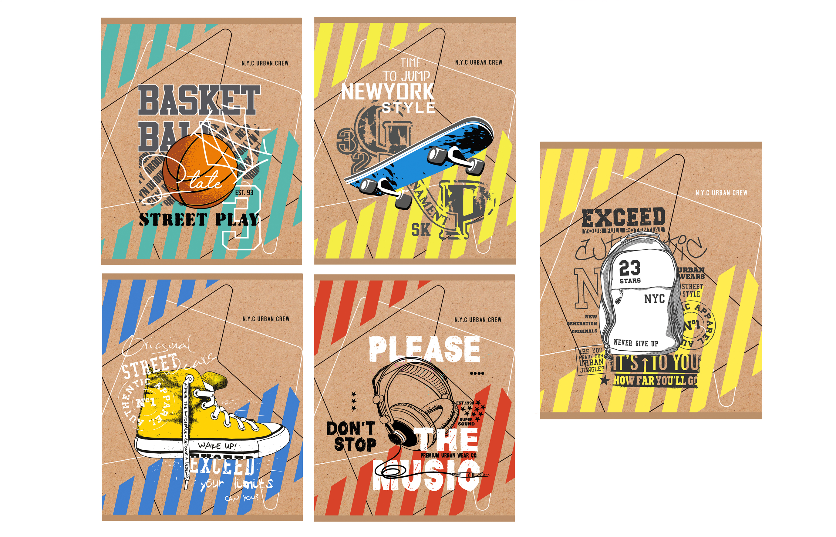 дизайн серии тетрадей на крафте