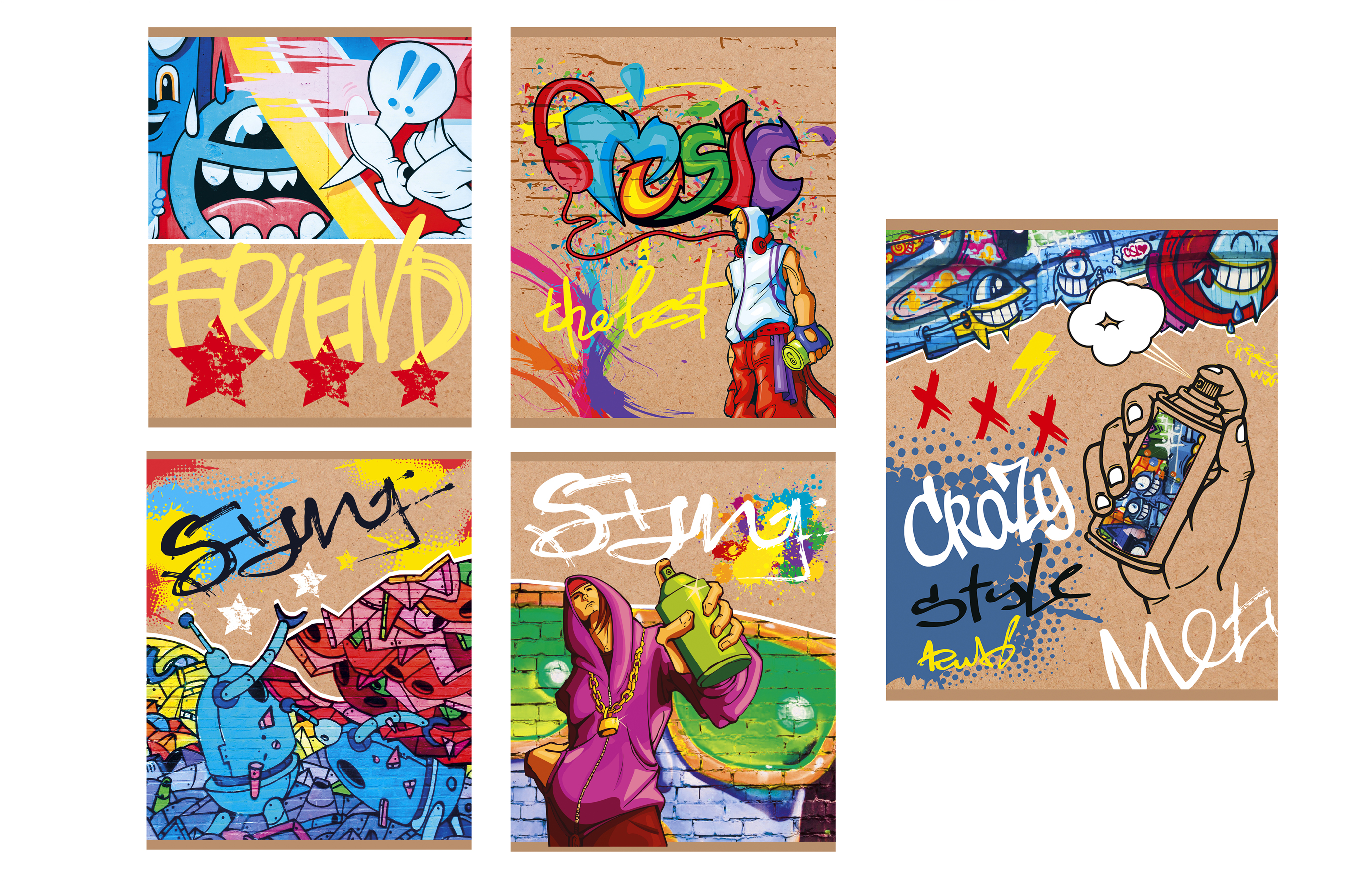 дизайн серии тетрадей на крафте