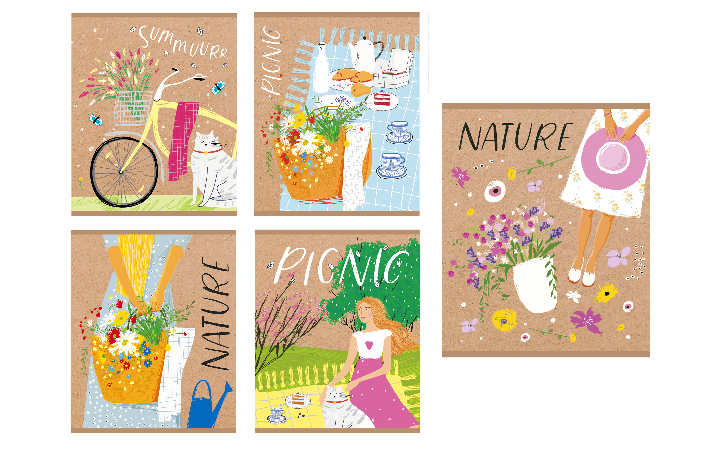 дизайн серии тетрадей на крафте