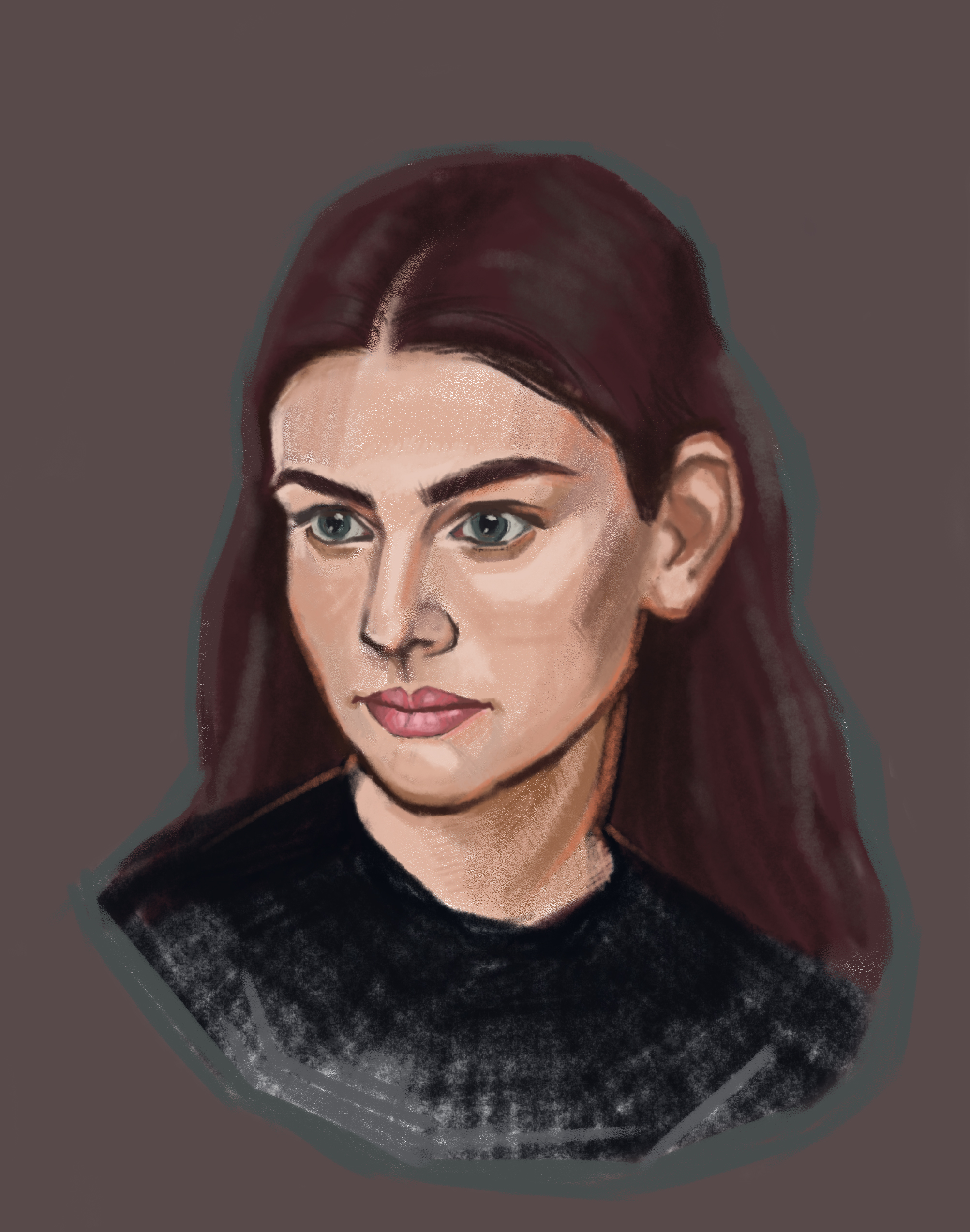 Иллюстрация портрет по фотографии в стиле живопись, мода и красота,