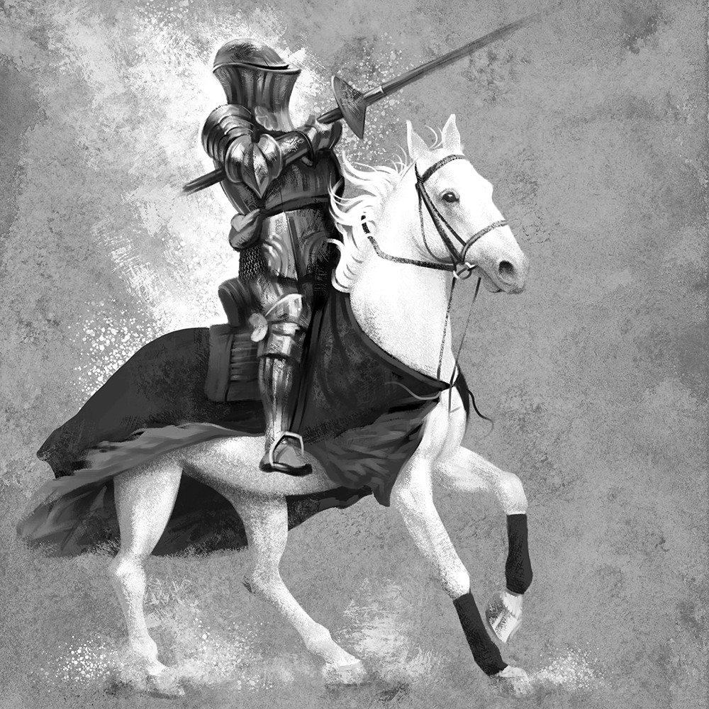 Иллюстрация VII: "Турнир" в стиле графика, книжная