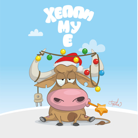 Талисман новогодний корова