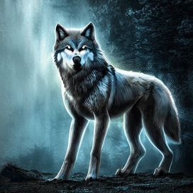 Волк иллюстрация в реалистичном стиле