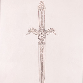 кинжал с цветочным орнаментом