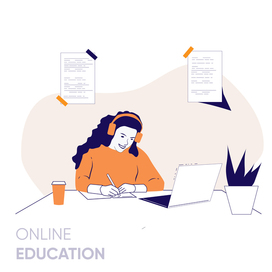 Иллюстрация на тему онлайн-образования
