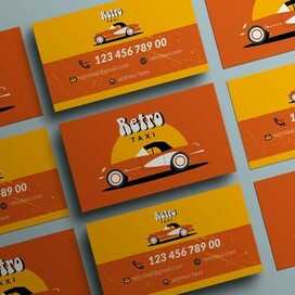 Дизайн визитки для ретро-такси