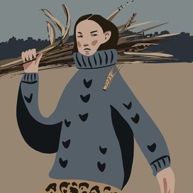 Иллюстрация сухостой в стиле мода и красота, скетчи