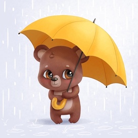Мишка под зонтиком