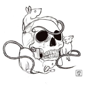 Эскиз для татуировки в растровой графике