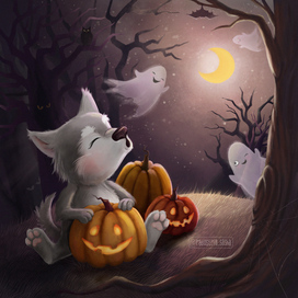 Волчонок на хеллоуин