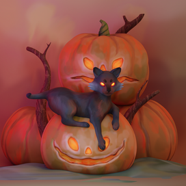 Хеллоуинский котик