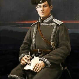 Портрет Николая Туроверова, поэта,донского казака.