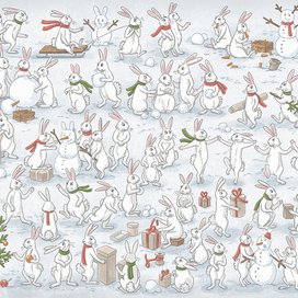 Виммельбух  65 кроликов