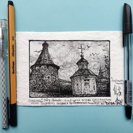 Соловецкий храм иллюстрация -зарисовка