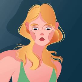 Бренд персонаж девушка блондинка флат иллюстрация