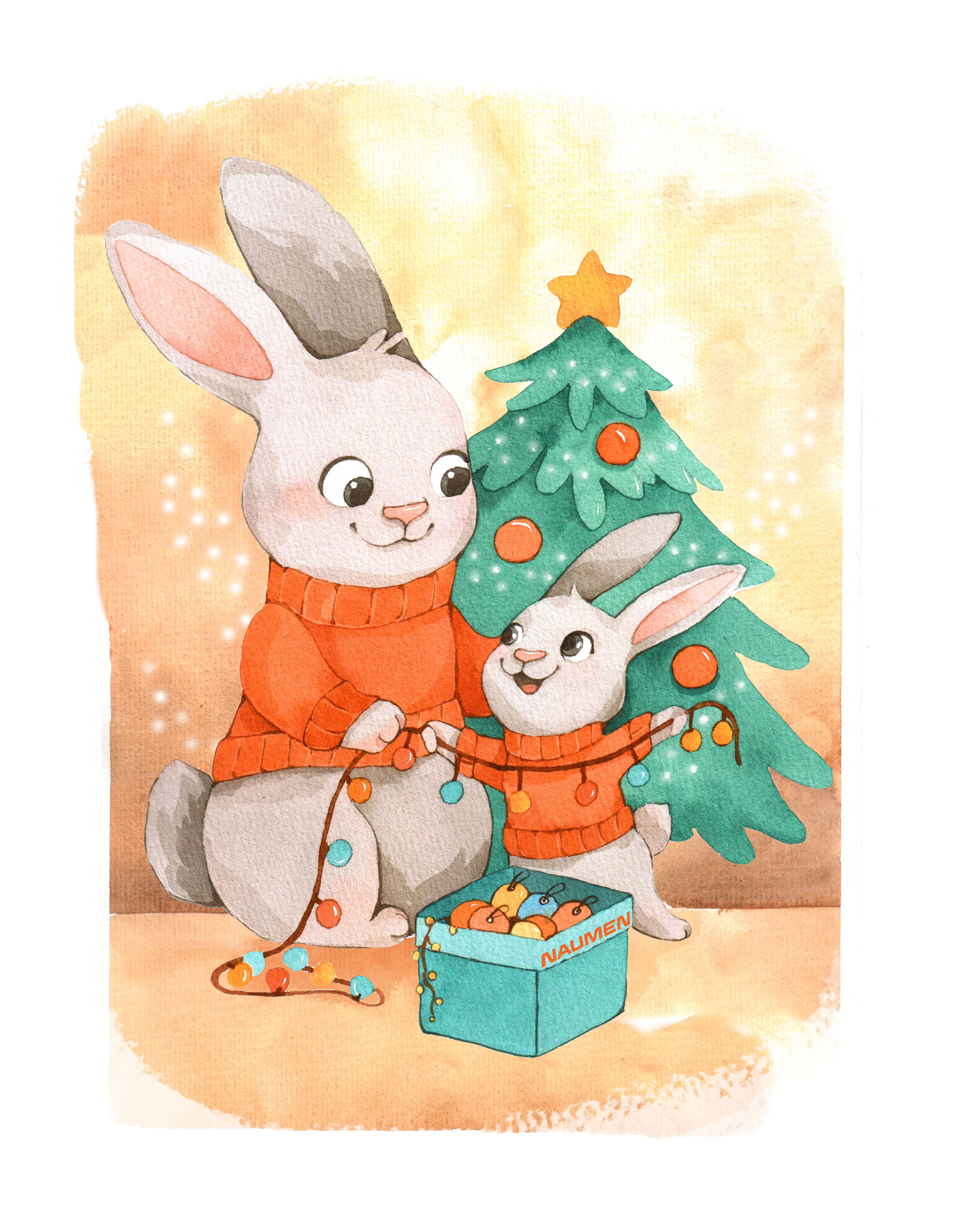 New year's Letter of Rabbits illustrations