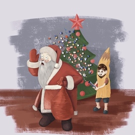 Дед Мороз и хлопушка