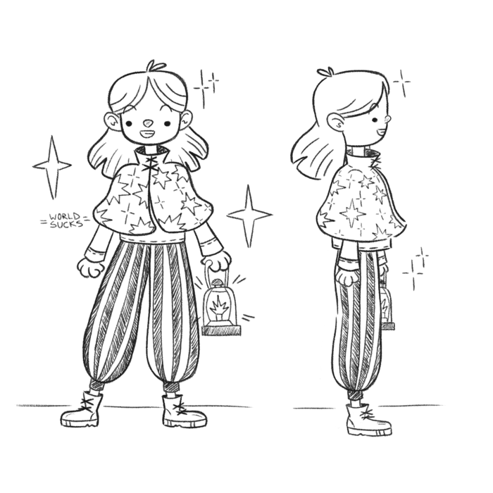 Иллюстрация Девочка с фонарем в стиле анимационный, персонажи