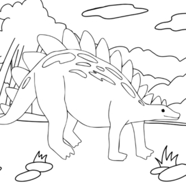 Раскраска с динозавром 