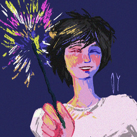 девочка с бенгальским огнём