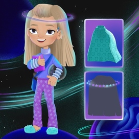 Девочка космонавт в пижаме