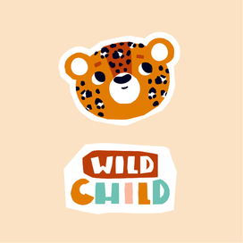 Милая морда леопарда для детского дизайна