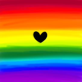 Тёмное сердечко на радужном фоне