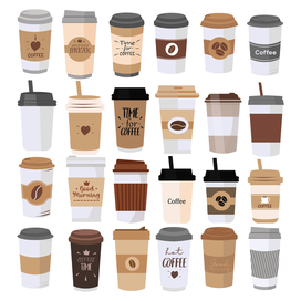 Векторная иллюстрация на тему "Кофе" в стиле флэт картун