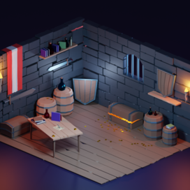 Lowpoly 3d model "The robber's lair"