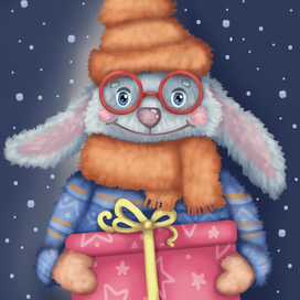 Bunny with a gift