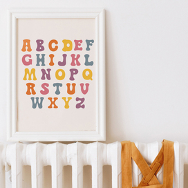 Английский детский алфавит. Постер для детской комнаты