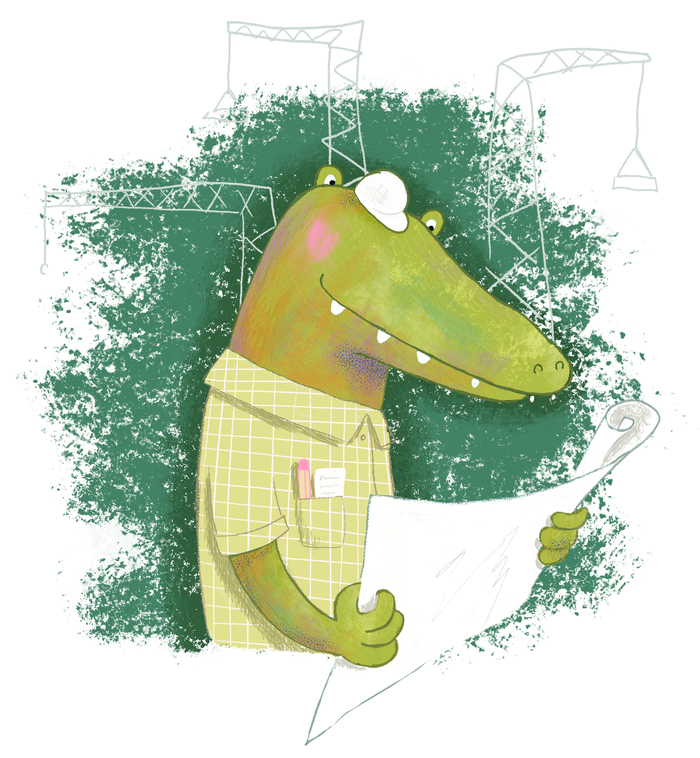 Иллюстрация Инженер-строитель в стиле животные | Illustrators.ru