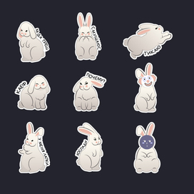 Стикеры кролики