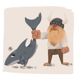 Викинг и акула