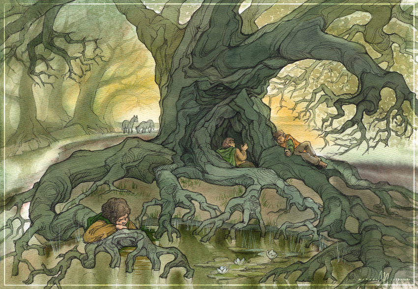 Иллюстрация Дж.Р.Р.Толкиен. "Властелин колец" Старый Вяз