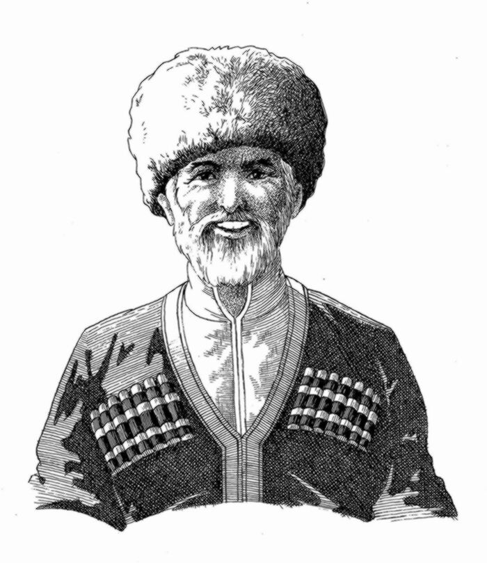 Иллюстрация Горец в стиле графика | Illustrators.ru