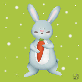 Пазлы для малышей: зайчик с морковкой