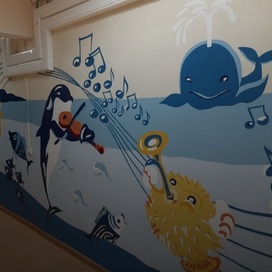 Роспись стены в детской поликлинике