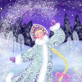 Новогодняя открытка "Снегурочка".