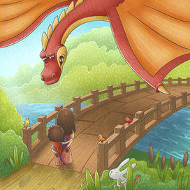 Иллюстрация для книги "Dragon's Bridge"