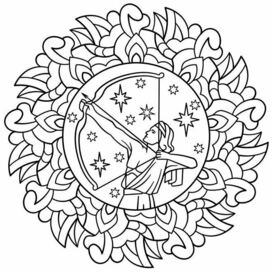 стрелец гороскоп орнамент раскраска мандала