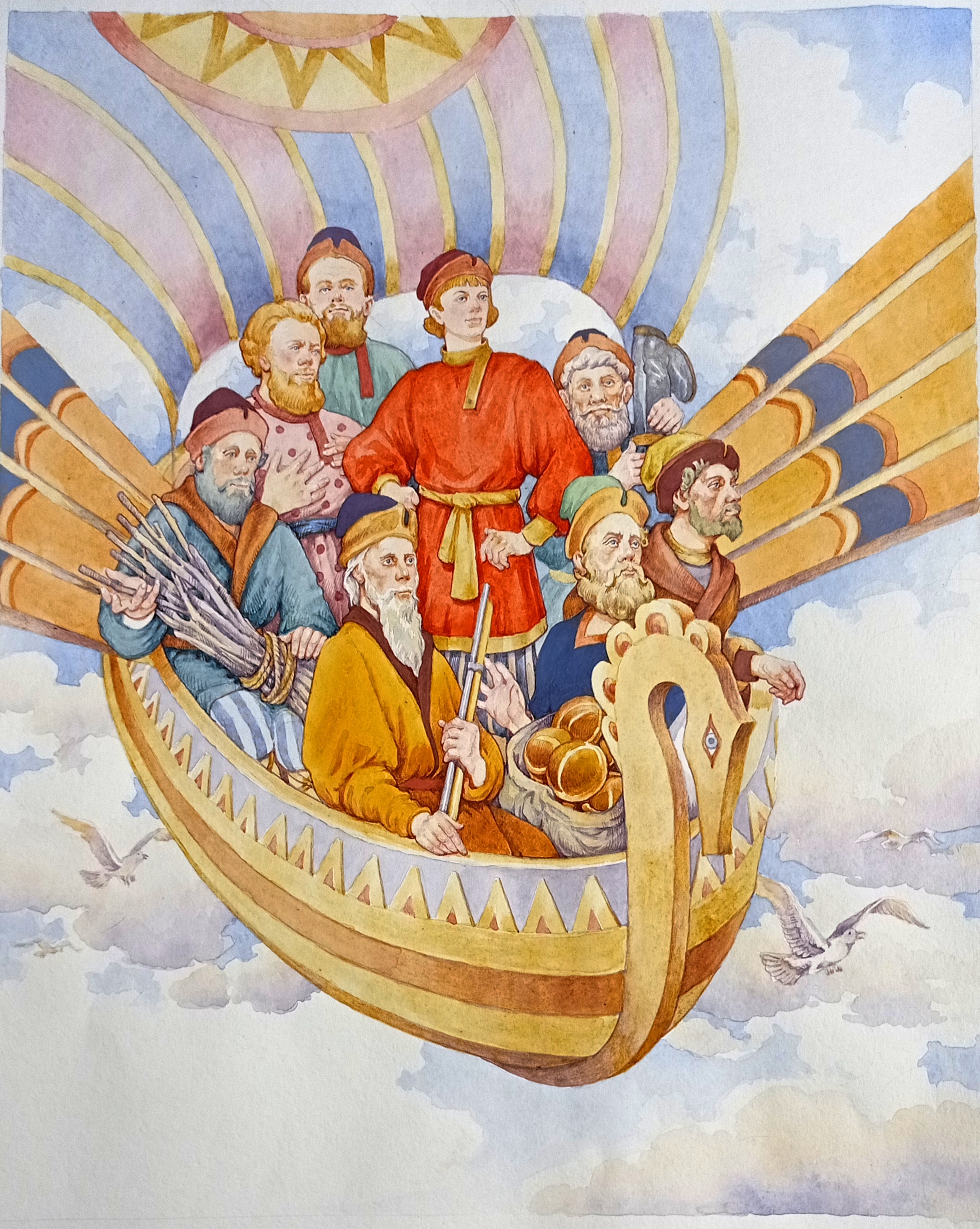 Летучий корабль рисунок детский