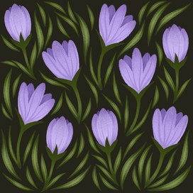 Иллюстрация для паттерна с весенними цветами
