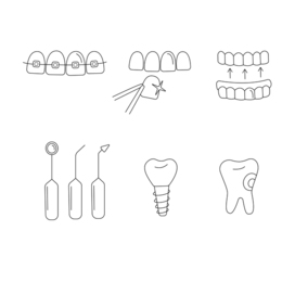 сет иконок на тему "Стоматология"